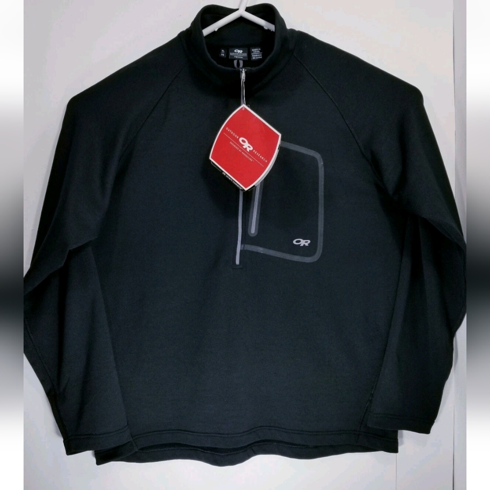 NWT Outdoor Research Specter Mens XL Half Zip Pullover Sweater Black